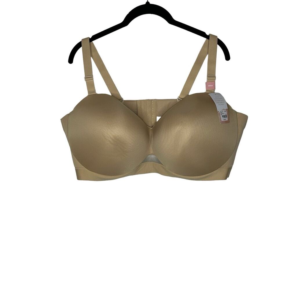 NWT Cacique Womens Comfort Bliss Bra 48DD Lightly Lined Multi Way Strapless Cafe
